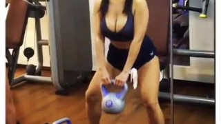 Blessed chinese girl doing squats ? Her sports bra is screaming for help ? Follow @exaltedroses , like and reblog for more!