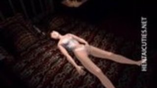 女をこすりセクシーな3Dアニメの可愛い人